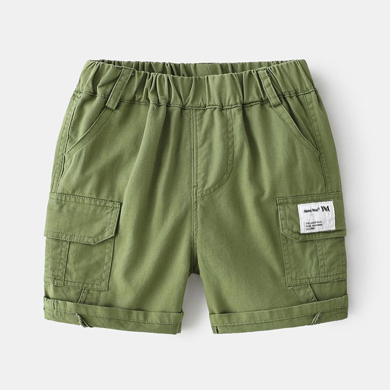 Pantalones cortos informales de algodón para niños y niñas, Shorts holgados de Color sólido para playa, ropa para niños de 2 a 7 años, novedad de verano: Green / 24M