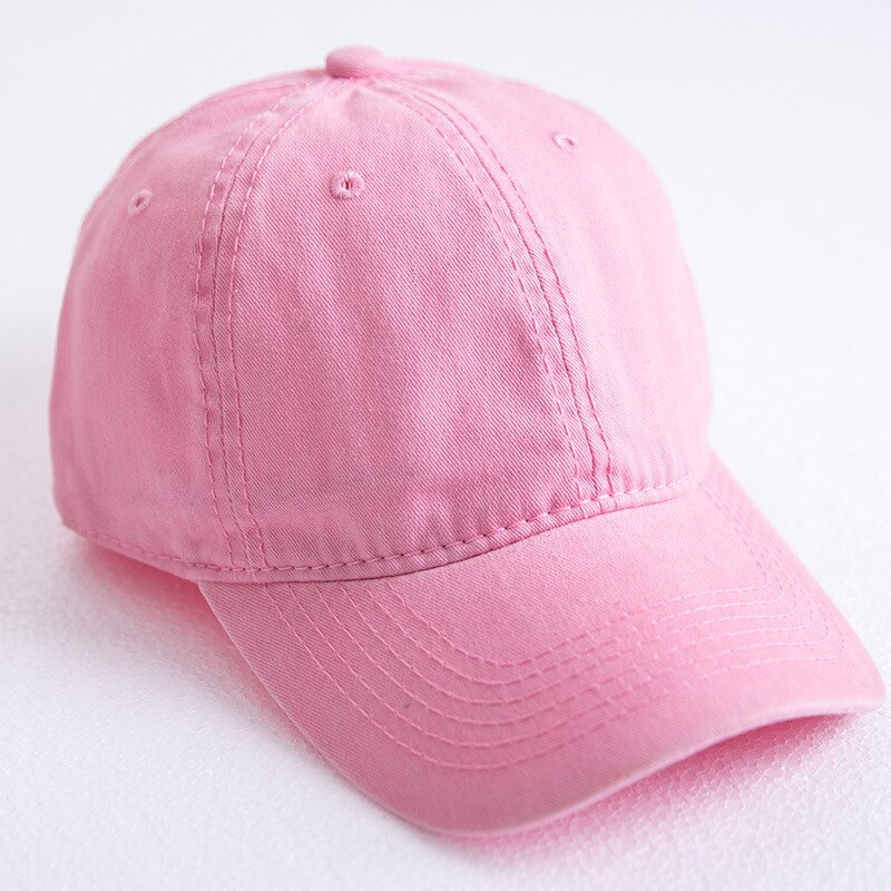 Lente Zomer katoen Gewassen Baseball Cap Mannen Vrouwen doen oude retro stijl Outdoor Zonnescherm Hoed Casual effen kleur baseball cap: pink