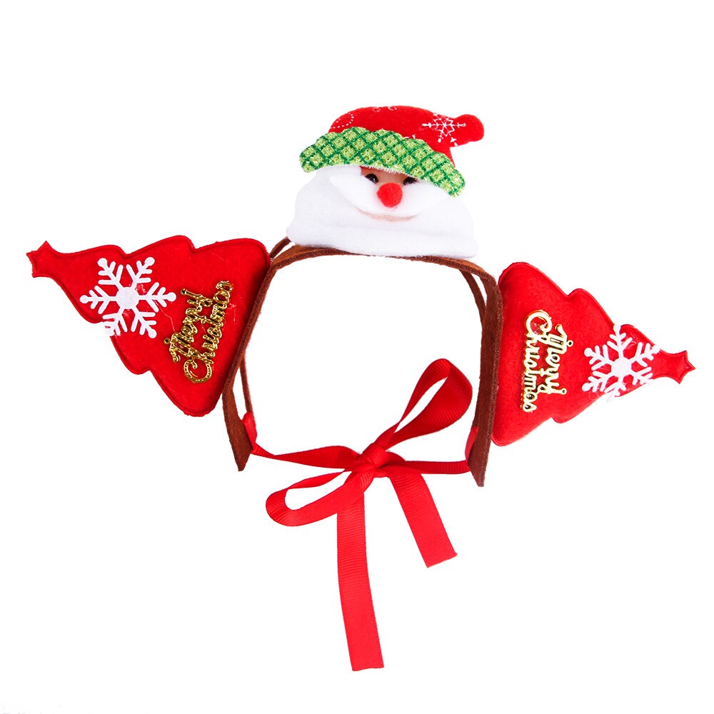 Tocado navideño para perro de Gato, variedad de sombreros de Noche de Brujas, sombreros para mascotas, diadema con anillo de flores de simulación, accesorios para perros: R2