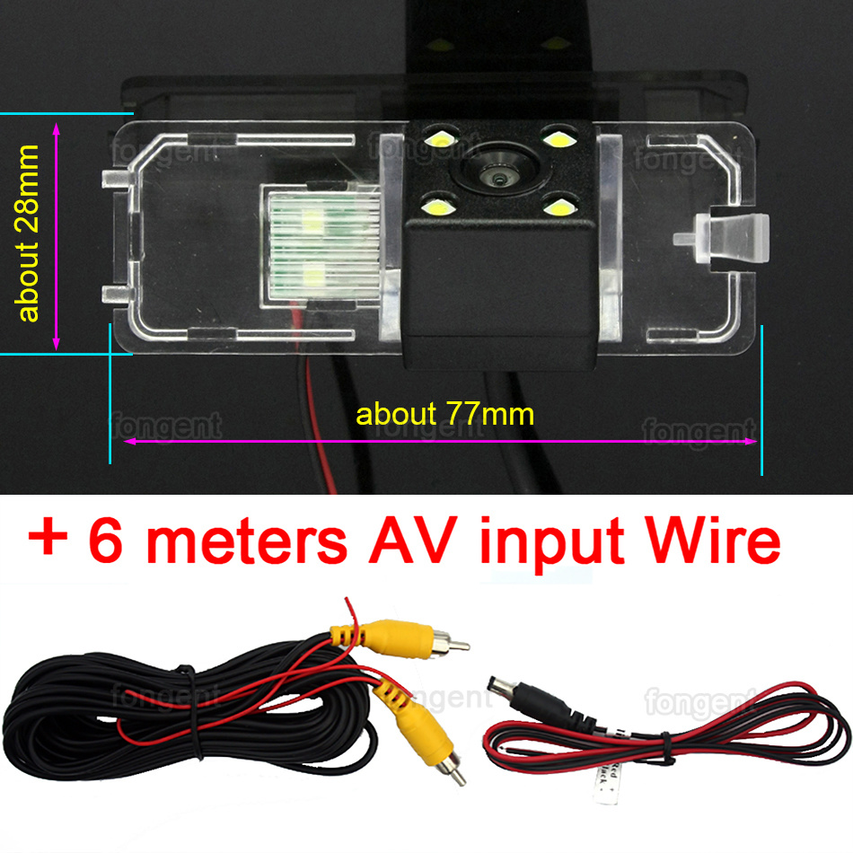 Voor Seat Ibiza 6L 6J Sc MK3 MK4 2002 ~ achteruitrijcamera Achteruitrijcamera Auto Back Up Camera: 4led Rear Camera