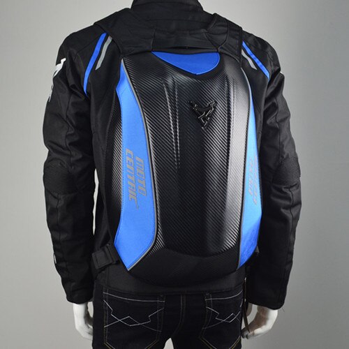 Motorrad Reiten Rucksack Für Yamaha Rennen Team Wasserdichte Kohlenstoff Fiber schwer Hülse Motorrad Tasche Moto-Cross Gepäck Rucksack: Blau