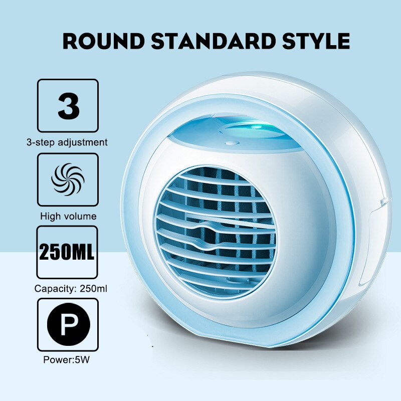 Draagbare Mini Airco Ventilator Kleur Led Airconditioning Luchtbevochtiger Purifier Usb Desktop Luchtkoeler Ventilator Met Water Tanks Thuis: TYPE 3