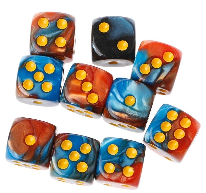 10 stuks zeszijdige 12mm transparante kubussen met ronde hoeken, draagbaar tafelspel: 4