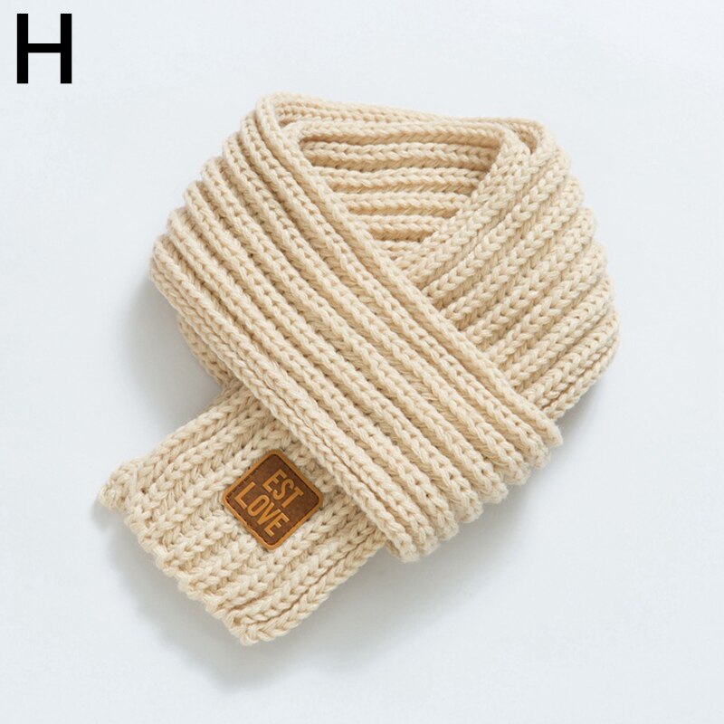 Écharpe en tricot unisexe pour bébé, fille et garçon, foulard doux, automne hiver, , solide, Parent-enfant: H