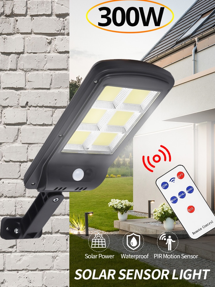 Solar Street lamp light lamp outdoor Powerful luces LED PIR Motion Sensor Waterproof Street Light garden wall Lamp With Remote