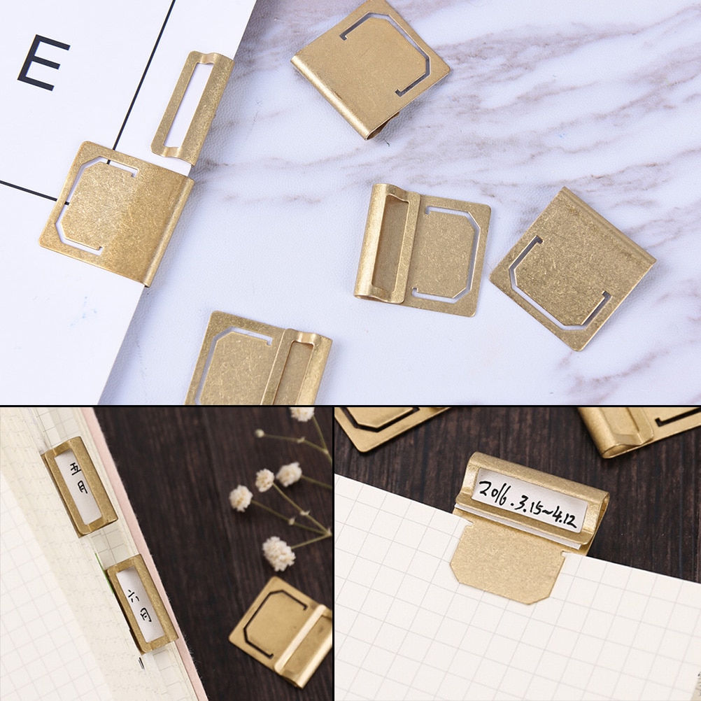 6 teile/paket Jahrgang Kupfer Nachricht Schule Nette Ordner Durcheinander Index Klemme Etikett 2,8 cm * 2,7 cm Metall Papier Clip