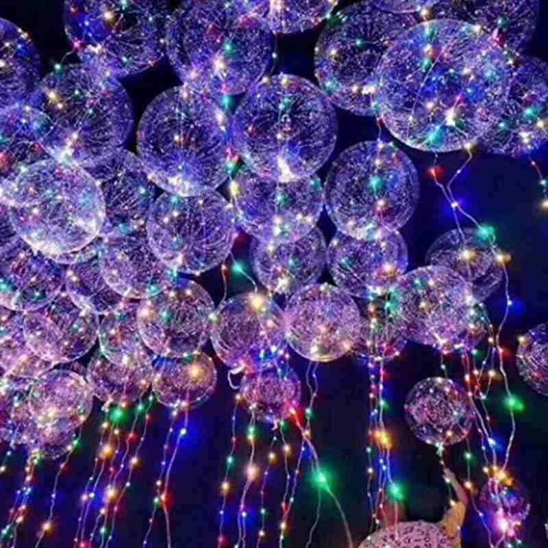 Herbruikbare Lichtgevende Led Ballon Transparante Ronde Bubble Decoratie Decor Party P0C7