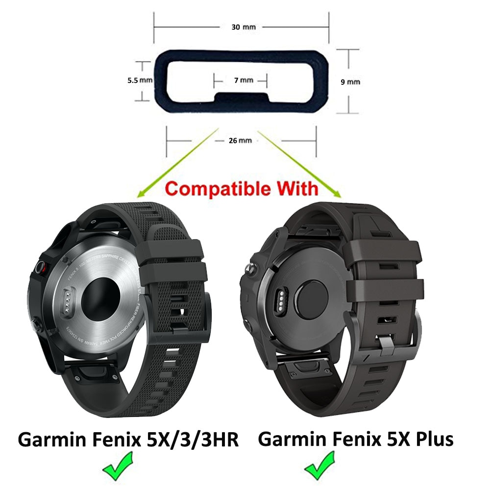 ANBEST 20mm 22mm 26mm Weiche Silikon Ringe für Fenix 5 5X 5S Silikon Ersatz Band