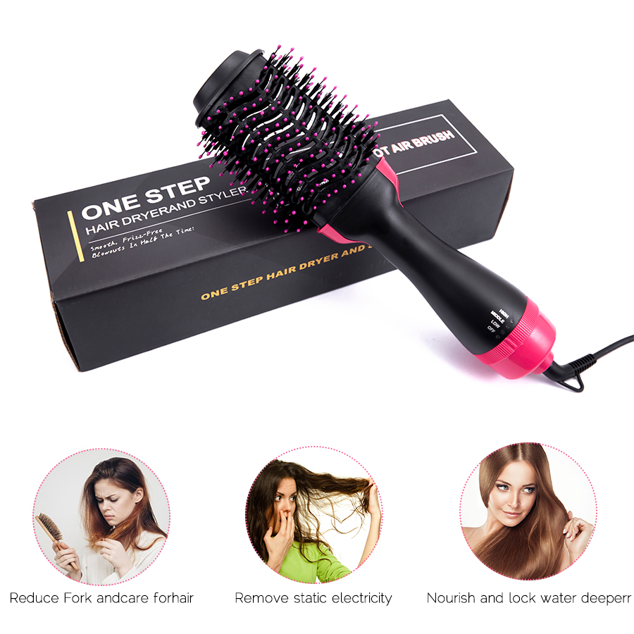 Curling Thermal Brush Professiona 3 In 1 One Step Round Brush For Hair Curler Volumizing Brush Styler Curling Comb For Hair