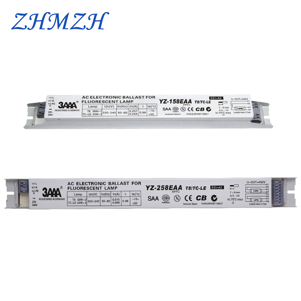 3 aaa yz -158 eaa yz -258 eaa  t8/ tc -l 220v 2*58w 2*55w t8 elektroninen liitäntälaite  t8 loistelampulle mainosvalolaatikkotasasuuntaaja