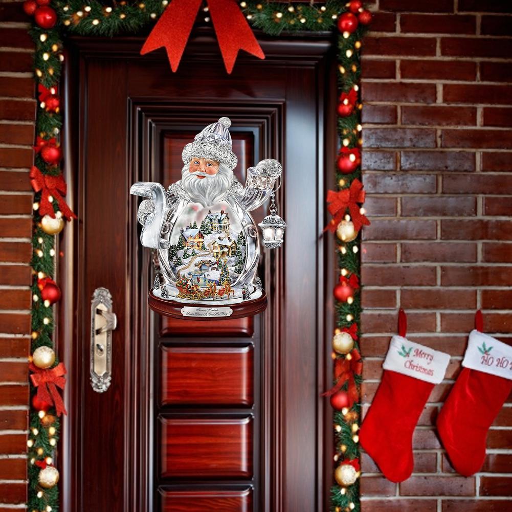 Sneeuwpop Kerstman Sticker Claus Vensterglas Decoratie Waterdichte Muziekdoos Pvc Sticker 20X30Cm 3D Sticker