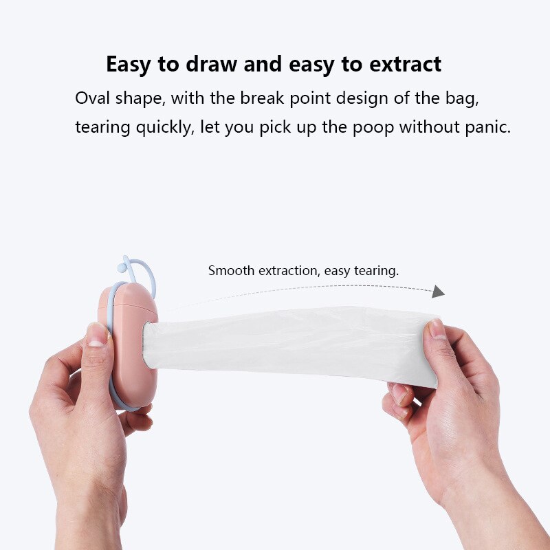 Pill Shape Pet Dog Poop Bag Dispenser Waste Garbage Bags Carrier with 1 Roll Cat Dog Waste Poop Bag for dogs