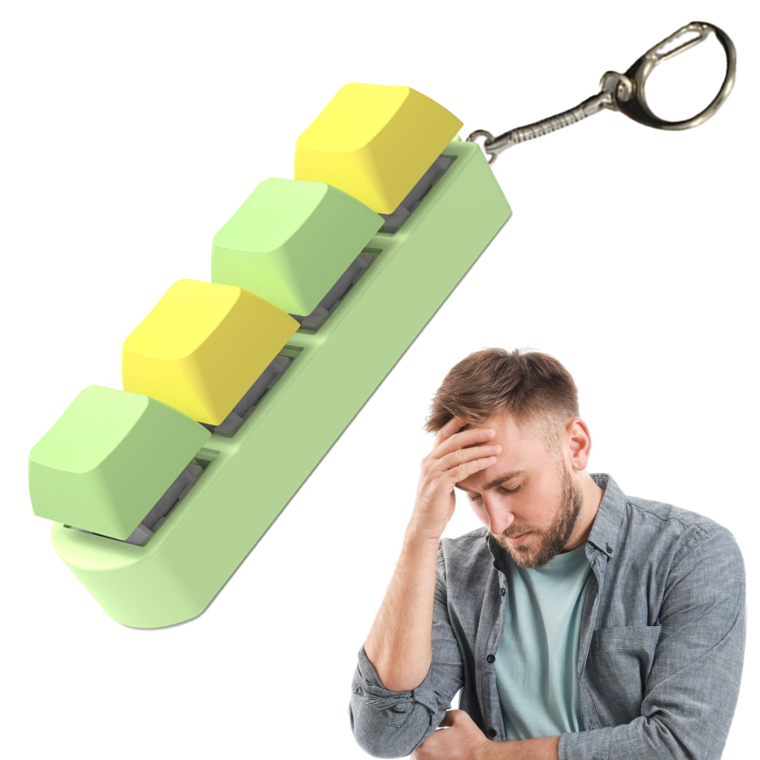 4 Keys Mechanical Keyboard Axis Tester DIY Keycaps Stress Relief Toy Finger Calming Fidget Keyborad Button Office Toy Keychain