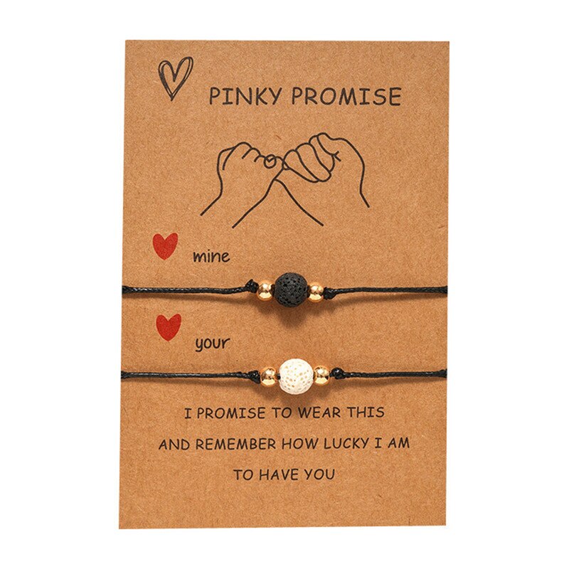 kleiner Finger Versprechen Paar Armbänder Für Frauen Männer verrotten Schwarz Schnur Glück Herz Charme Armbänder Valentinstag: 30147