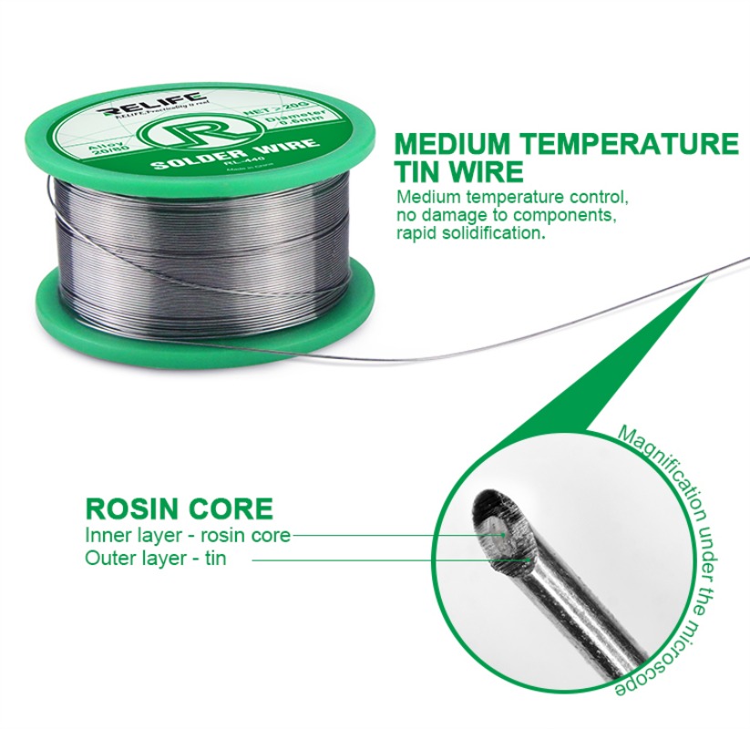 Relife RL-441 Soldeer 0.3 / 0.4 / 0.5/0.6Mm 55G Medium Temperatuur Activiteit, laag Smeltpunt, Solderen Tin