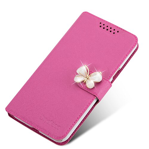 Dneilacc Case For Coque Asus Zenfone 3s Max ZC521TL Cell Phone Cover With Rhinestone Luxury Flower Diamond Phone Bags: Rose Red Butterfly