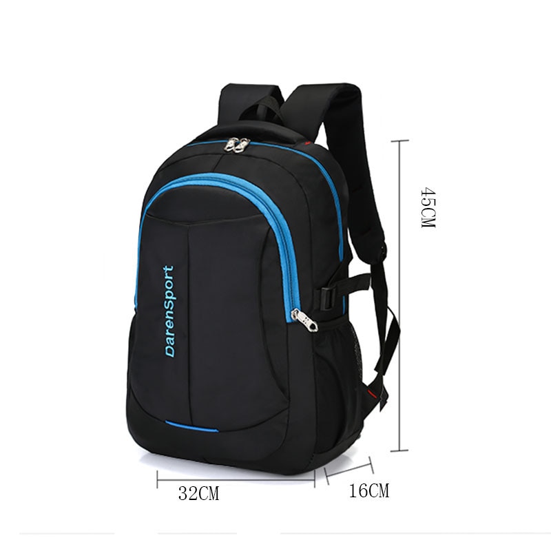 Mochila de computador de nylon masculina, cor sólida, para viagem, lazer, selvagem, grande capacidade, bolsa para escola, jovem