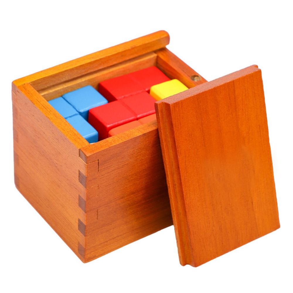 Unlock Wooden Brain Teaser Puzzle Opening Puzzle Box Luban Lock IQ Puzzle Mind Brain Teaser 3D Wooden 3D Wooden Puzzles: Brown