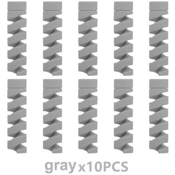 Wire oplot na kable klip kabel do ładowarki Protector do telefonów uchwyt na kabel USB zarządzanie kablami organizer do kabli do myszy słuchawki: 10PCS Gray