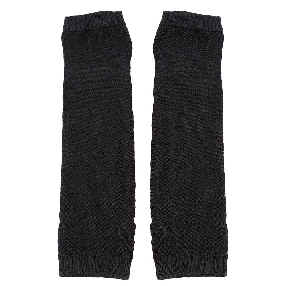 Mitaines tricotées sans doigts, 1 paire, mitaines longues, automne hiver, gants plus chauds, extensibles, unisexe, Crochet, demi-doigt: Black