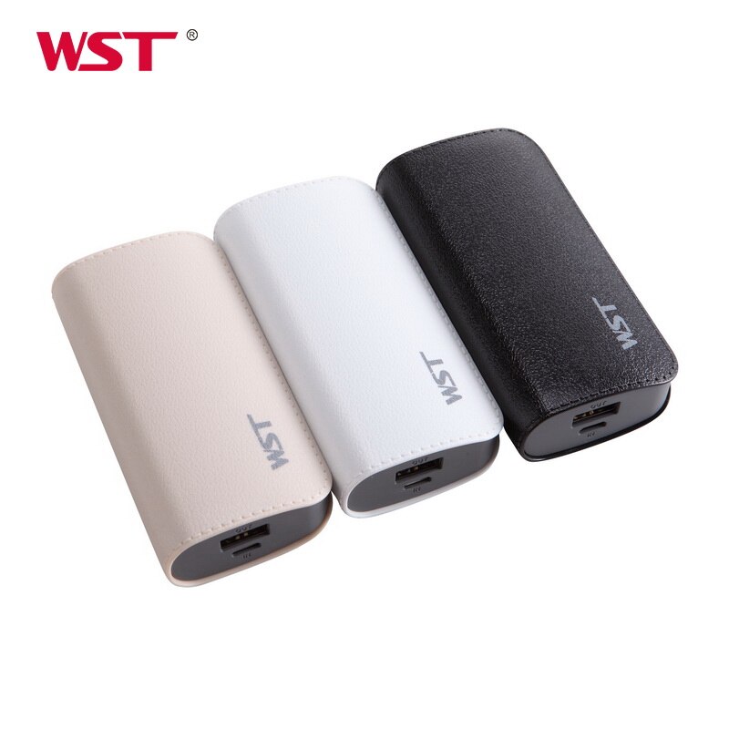 WST Mini Power Bank 5200 mAh Portable USB External Battery for Xiaomi/iPhone/Huawei with charging cable Lightweight Battery Bank