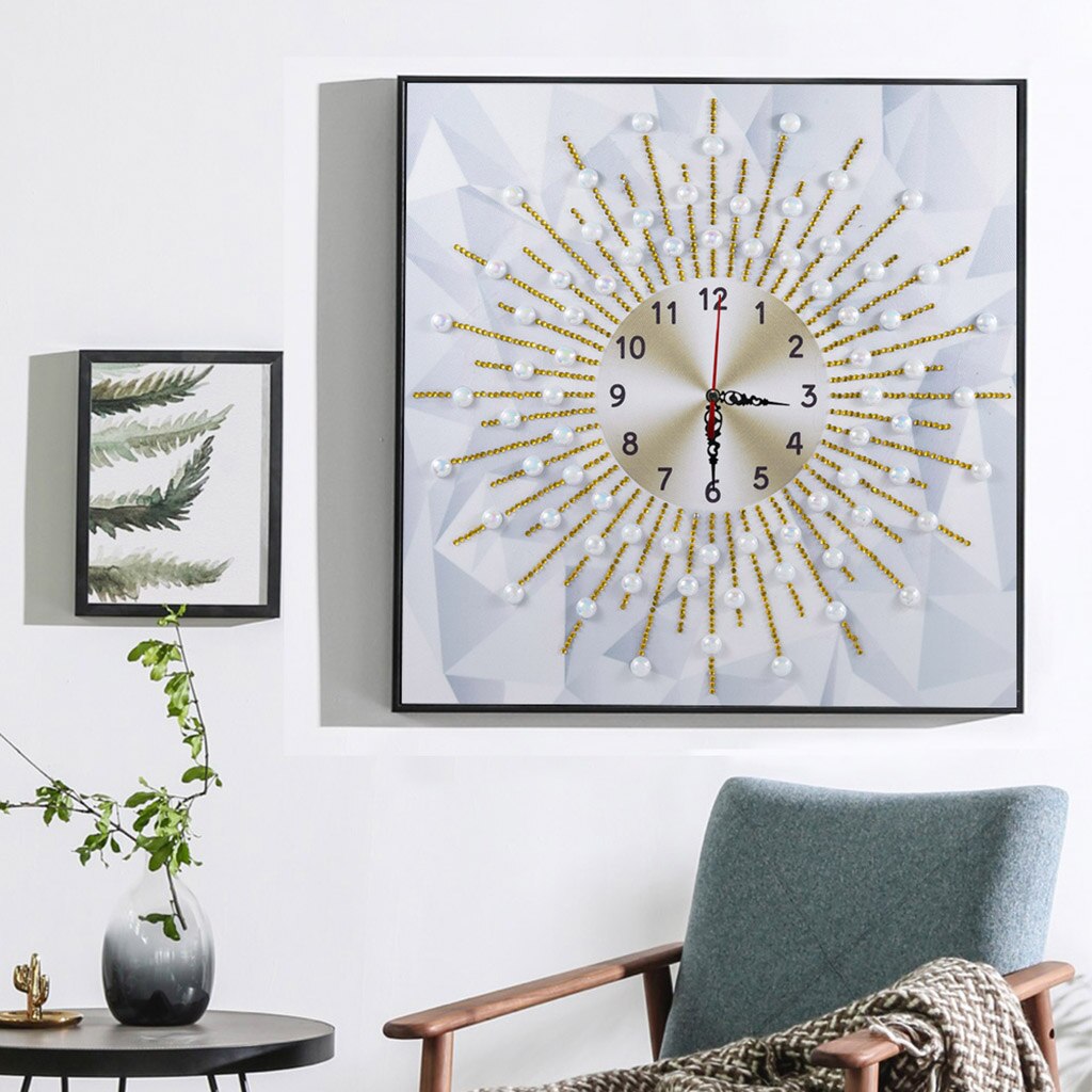 Horloge à faire soi-même, broderie 5D diamant, peinture, perceuse, partie spéciale, décor artistique mural pour la maison