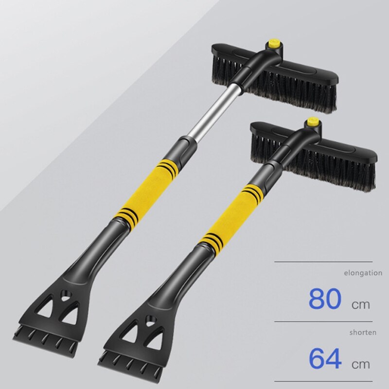 35Inch Uitschuifbare Auto Sneeuw Borstel Met Zuigmond En Ijskrabber Tool Shove Voor Auto Suv Truck Voorruit