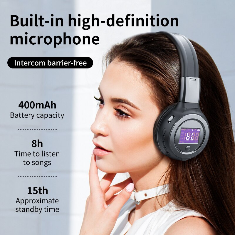 Ijveraar B570 Draadloze Hoofdtelefoon Fm Radio Over Ear Bluetooth Stereo Oortelefoon Headset Voor Computer Telefoon, Ondersteuning Tf-kaart, aux