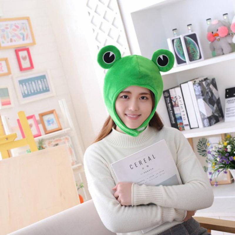 Frog Hat Cute Beanies Hat Green Animal Ear Cap Accessory Warm Winter Christmas Men And Women Novelty Caps