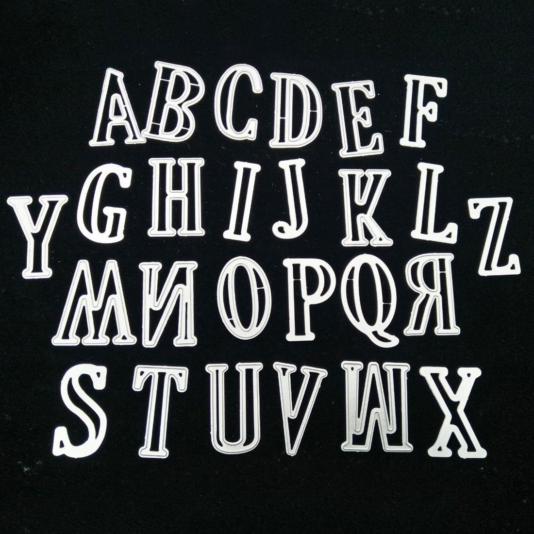 26 unids/set 5x3CM del alfabeto letras grandes troqueles de corte de Metal plantillas para DIY Scrapbooking DIY