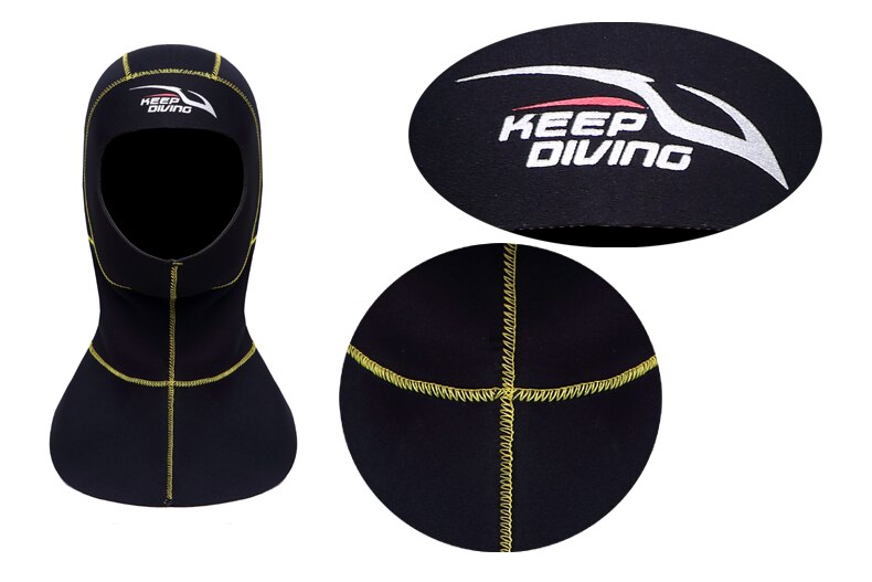 Capucha de buceo de neopreno de 3mm con hombro, sombrero de equipo de buceo, gorro de invierno, traje de buceo cálido, pesca submarina