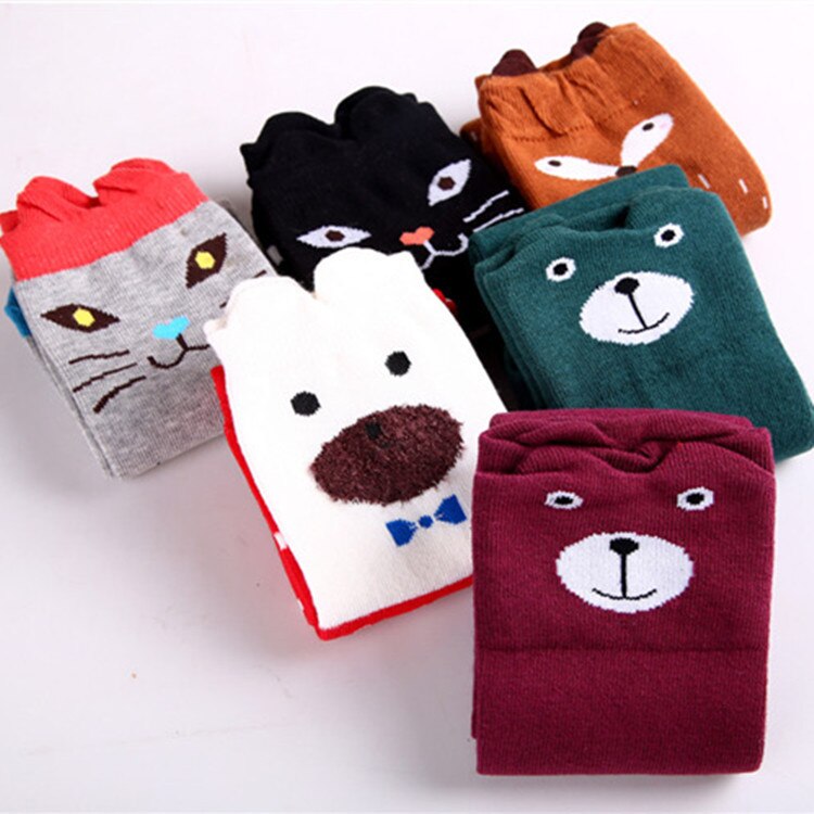 Chaussettes en coton pour enfants | Chaussettes montantes aux genoux avec oreilles de chat de dessin animé pour bébés filles, chauffantes les jambes,