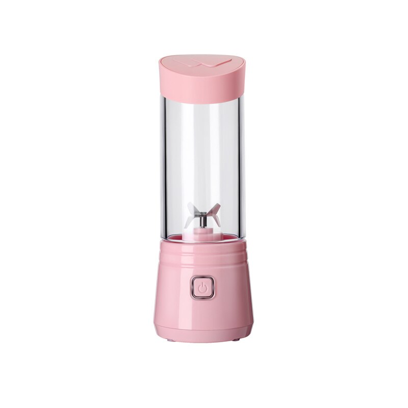 Handheld Wireless Electric 6 Blender Portable Juicer USB Rechargeable Fruit Mixer Cup Smoothie Maker Juicer Cup Food Processor: B--pink
