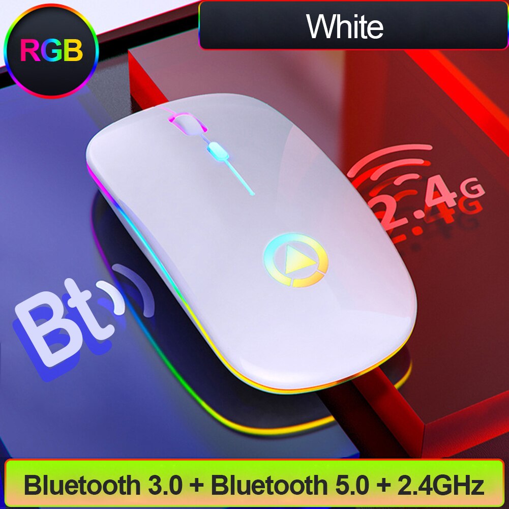 2,4 GHz RGB Drahtlose Maus Stille LED hinterleuchtet 1600DPI Ergonomische Maus USB Optische Wiederaufladbare Mäbenutzen Computer Maus Für PC Laptop