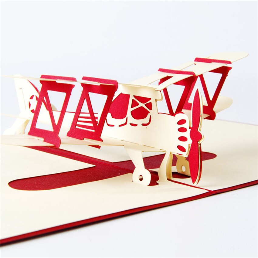 Spiritz 3D Pop Up cartes de voeux carte postale modèle d'avion à la main Origami papier artisanat d'anniversaire Festival carte de visite