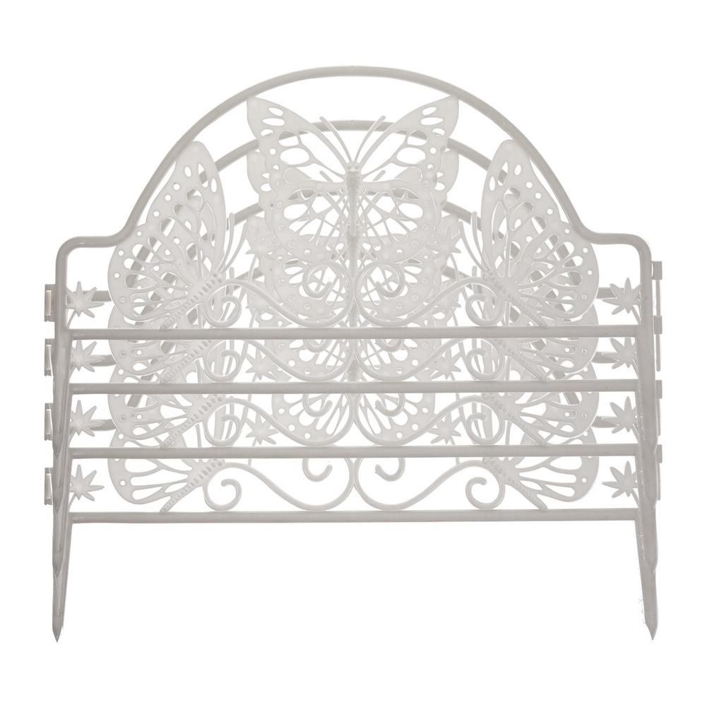 8PCS Picket Plastic Fence Outdoor Garden Indoor Courtyard Border Edge Small Fence Garden Patio Yard Wedding Decoration