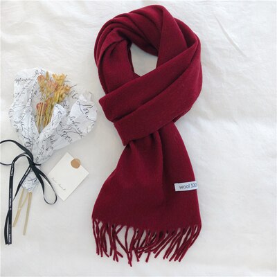 Luna & Dolphin Engeland Vrouwen Kasjmier Virgin Wol Sjaals 190x30cm Schotland Zwart Wit Plaid Edinburgh Plaid Warm school Sjaals: wine red