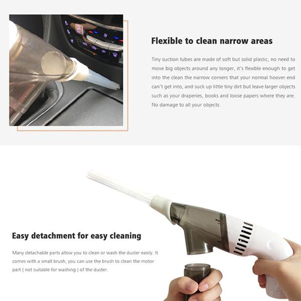 Aspirateur à poussière Portable et sans fil pour voiture nettoyage efficace aspirateur à main gris bleu