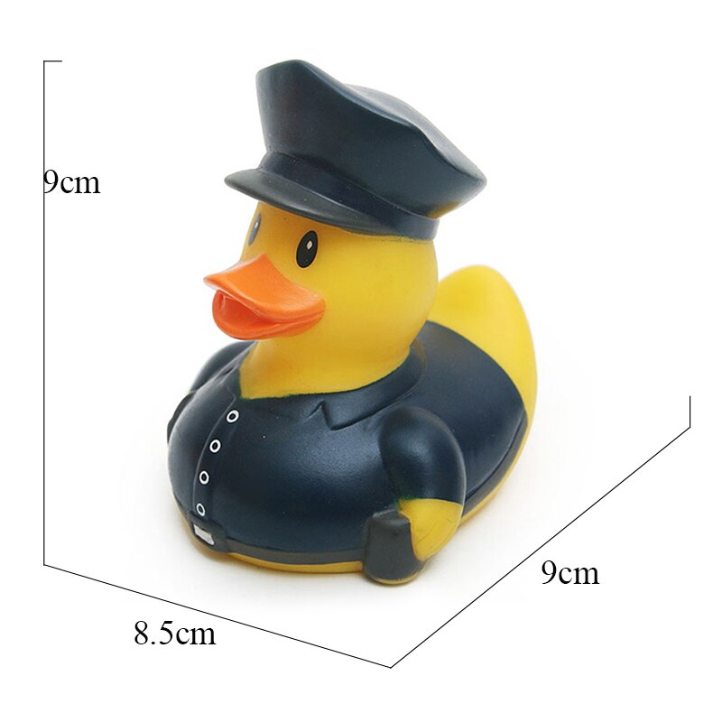 ESALINK 8-10Cm pływająca kaczka policja Baseball strażacy gumowa Ducky zabawka do kąpieli dziecko poznawcze zabawki kąpielowe zabawki edukacyjne