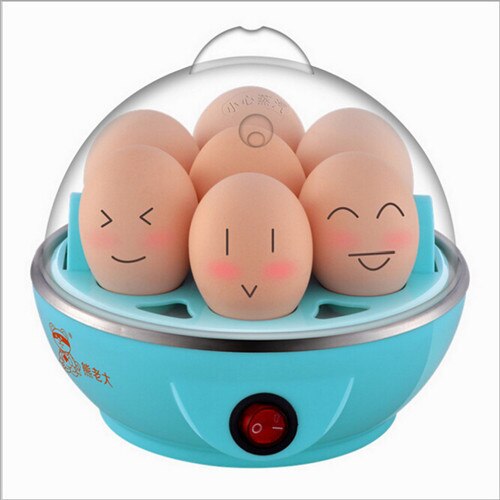 Multi funktion hurtig elektrisk æg komfur 7 æg kapacitet hurtig æg kedel damper automatisk slukket: Blå