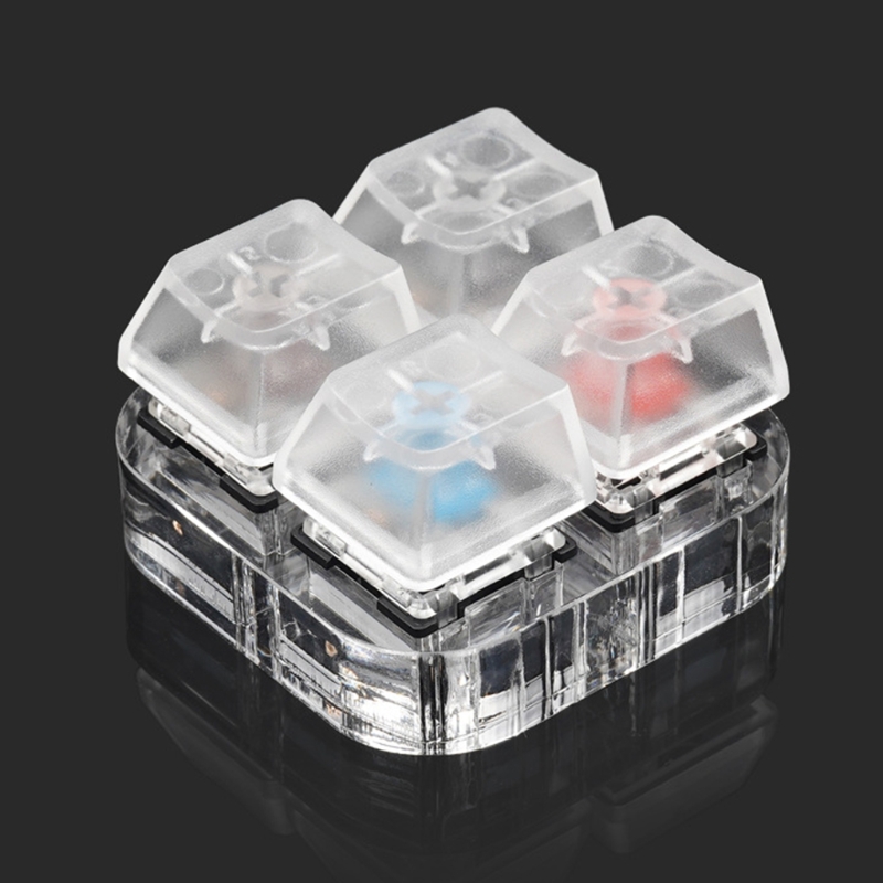 4 Key Testing Tool Gateron MX Switches Keyboard Tester Kit Clear Keycaps Sampler PCB Mechanical Keyboard