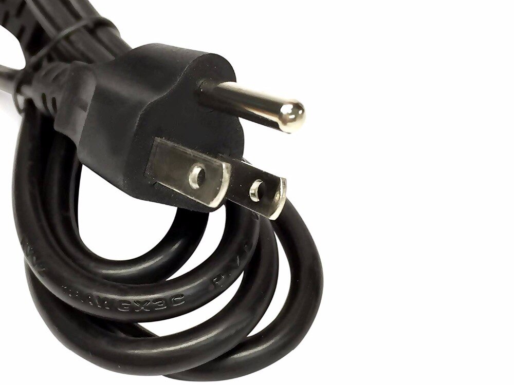 Three-Round-Prong-Pin AC Plug Cable for Laptop Power Supply Wall Adapter