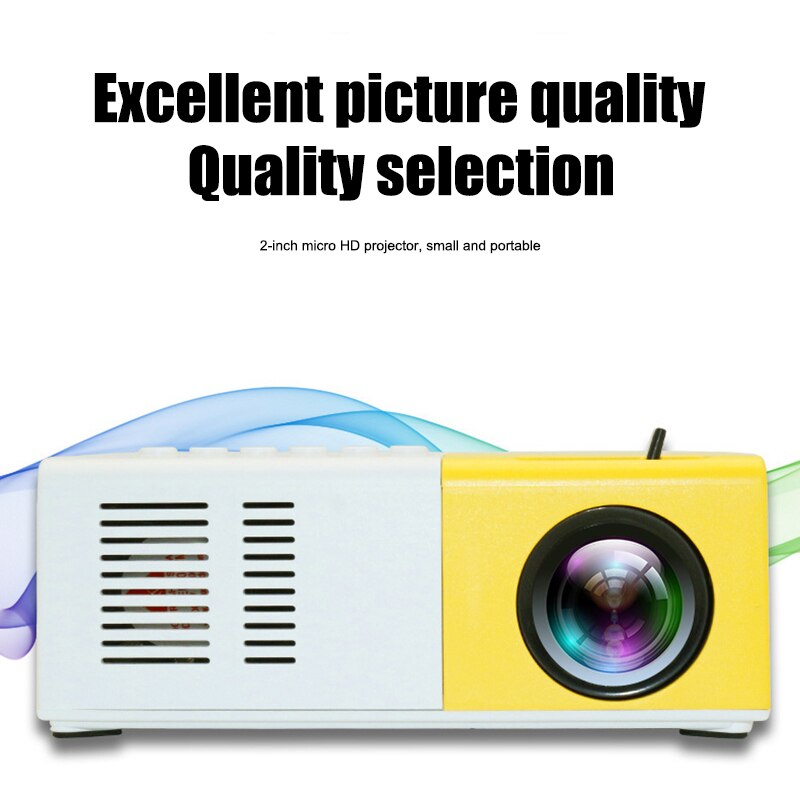Projector Mini Portable Home Theater Office HD 1080P Entertainment Built-in Speaker