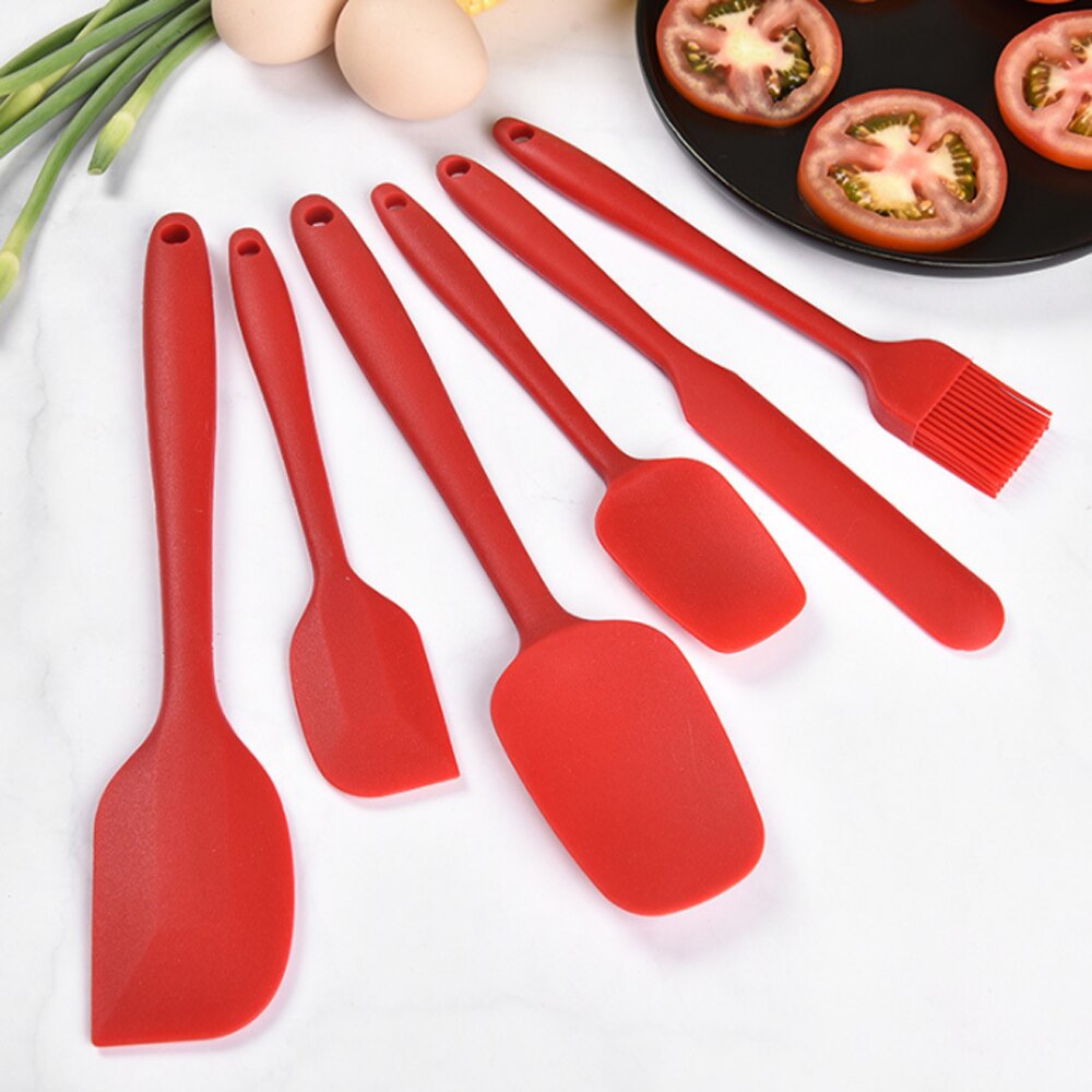 6Pcs/Set Silicone Spatulas Cake Cream Scrapers Heat-Resistant Oil Brush Non-Stick Butter Spreader Baking Kitchen Utensil Tools