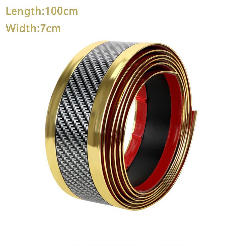Universal Auto Car Door Protector Rubber Moulding Strip Rubber Threshold Cover Panel Step Protector Sticker Car Styling: 100x7cm  gold