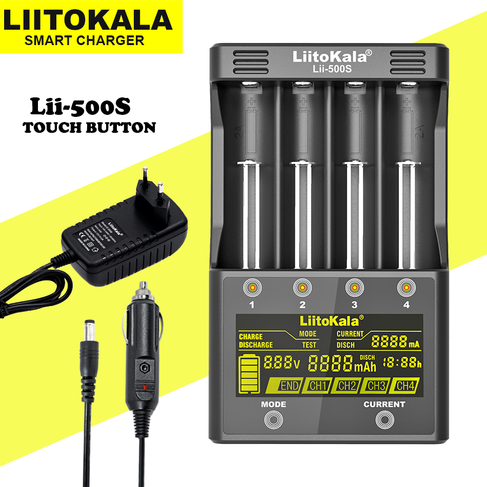 Liitokala lii -500 lii -202 lii -500s lii -s8 lii -600 lcd 3.7v 18650 18350 18500 21700 14500 26650 aa nimh litiumakkulaturi: Lii -500s koko sarja