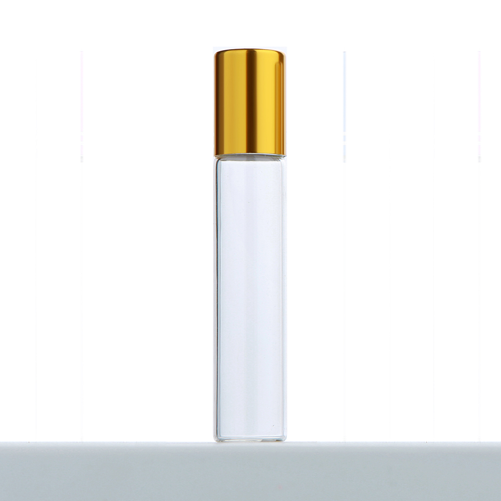 50Pcs/Lot 10ml Clear Glass Roller Essential Oil Bottle With Box Roll On Perfume Bottle Cosmetics Container Print LOGO Pay Extra