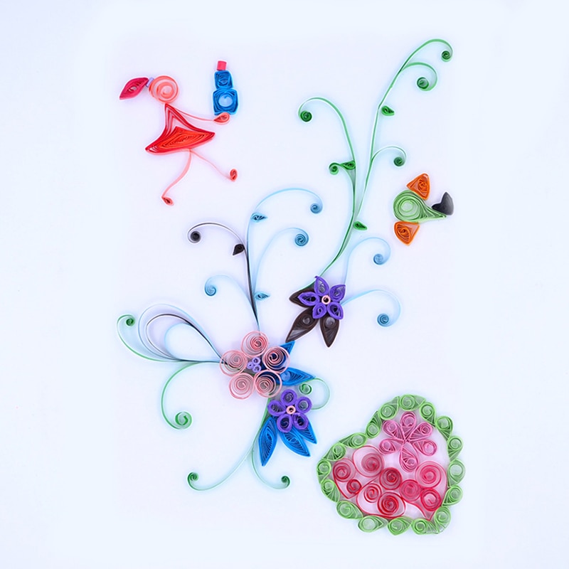 260pcs Home DIY Paper Quilling Paper Decor Pressure Relief Craft Tools