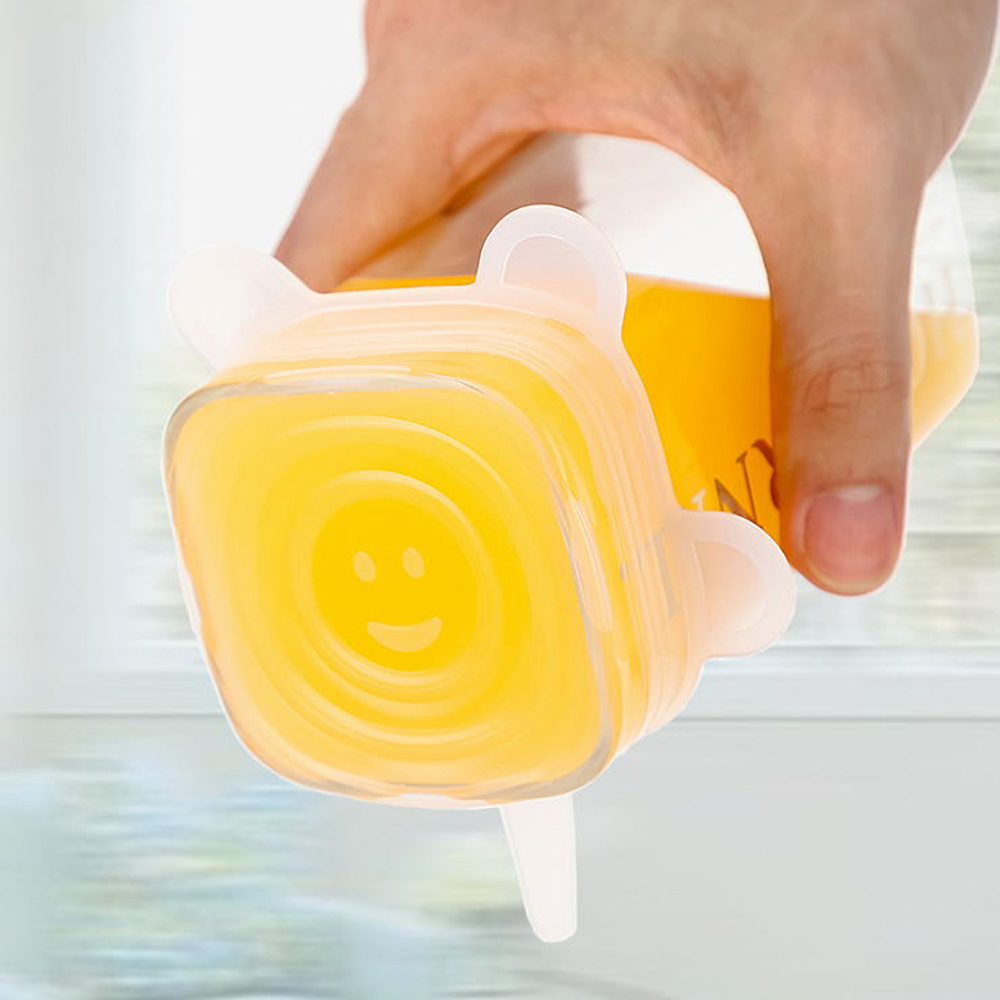 6 Pieces/Set Reusable Silicone Food Seal Wrap Square Shape Silicone Stretch Lids Keeping Food Fresh Cover Bowl Pot Lid