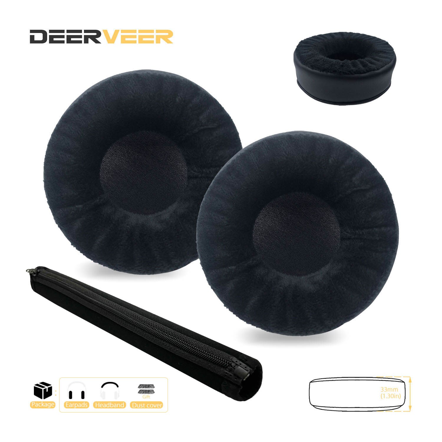 DEERVEER-almohadillas de repuesto para auriculares Bluedio T5, T4, T4S, cojines de espuma viscoelástica gruesa, diadema: 12 and band